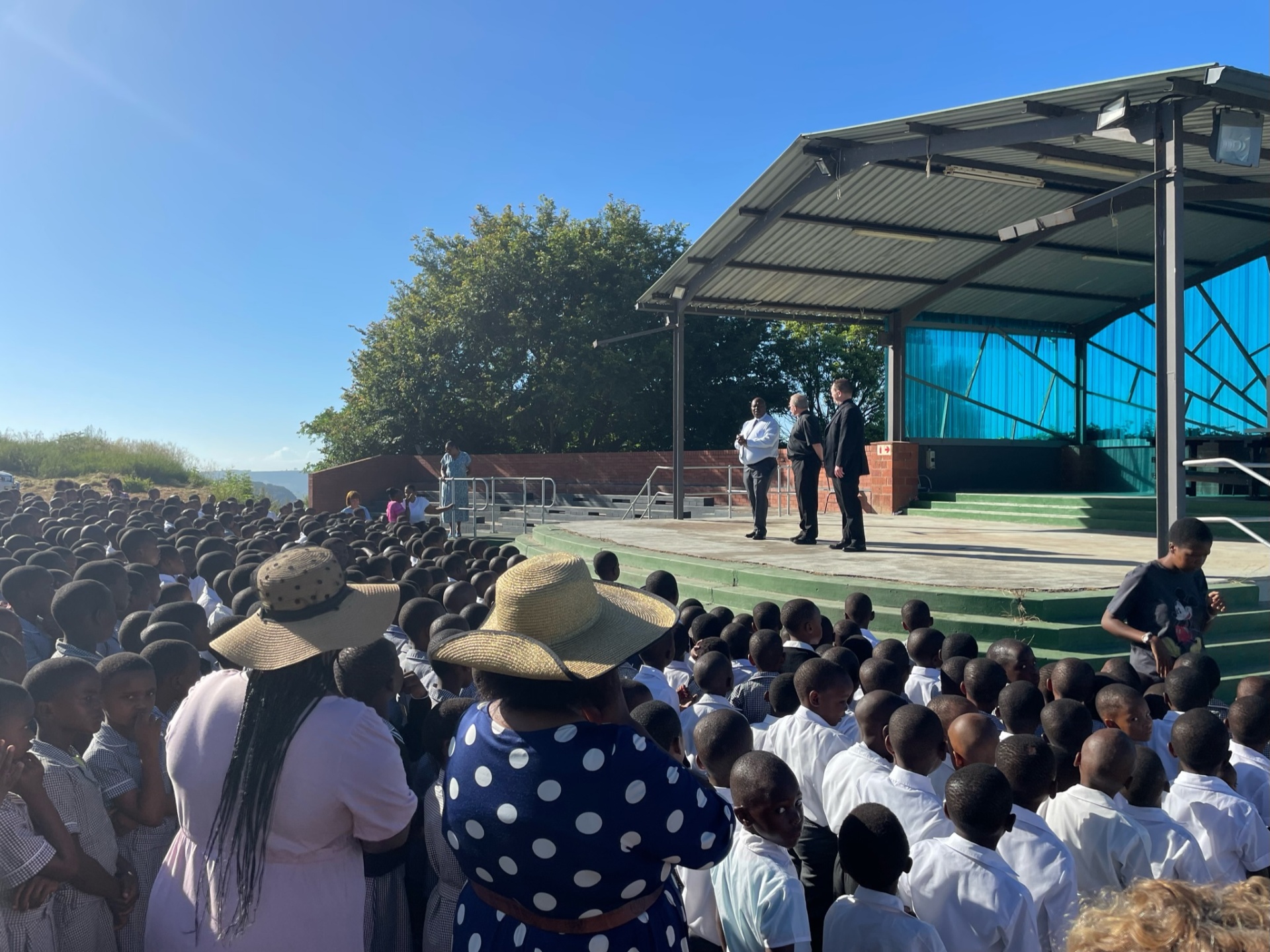 A morning assembly at Ntshongweni Primary School