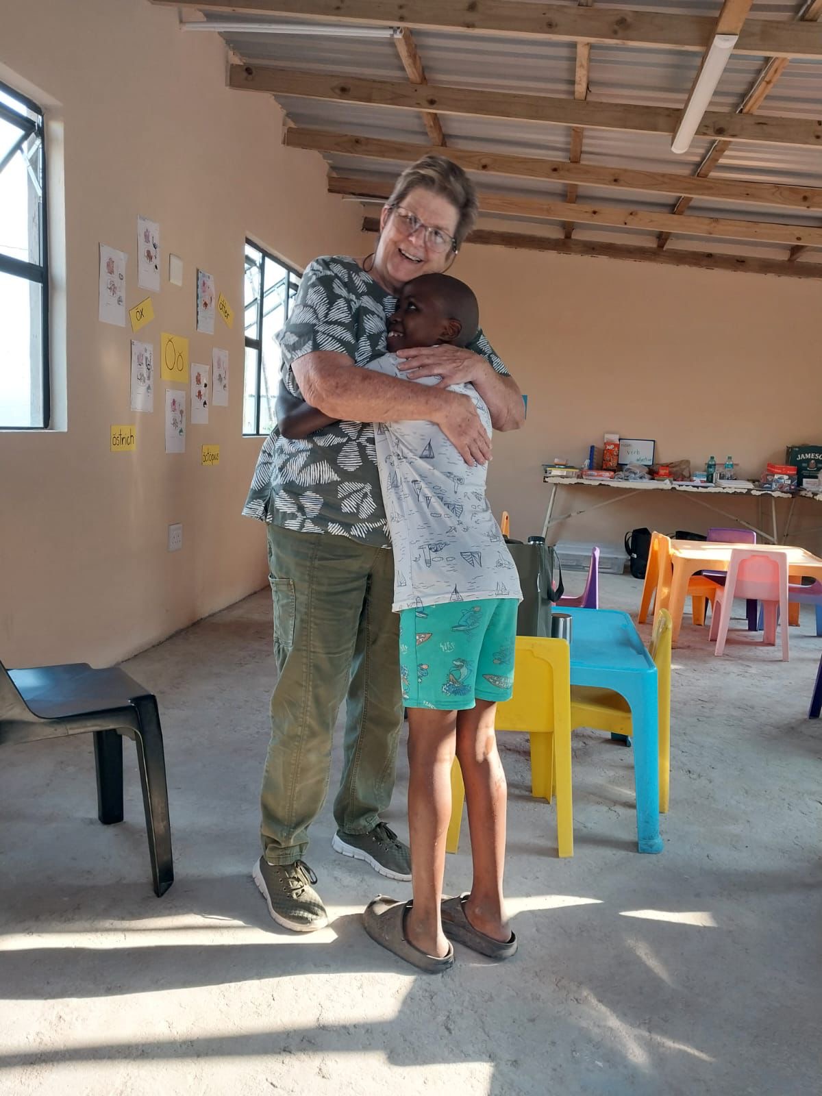 Friends visiting the children during tutoring